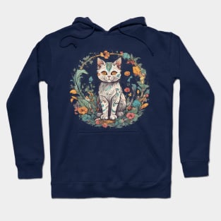 cat with foliage design Hoodie